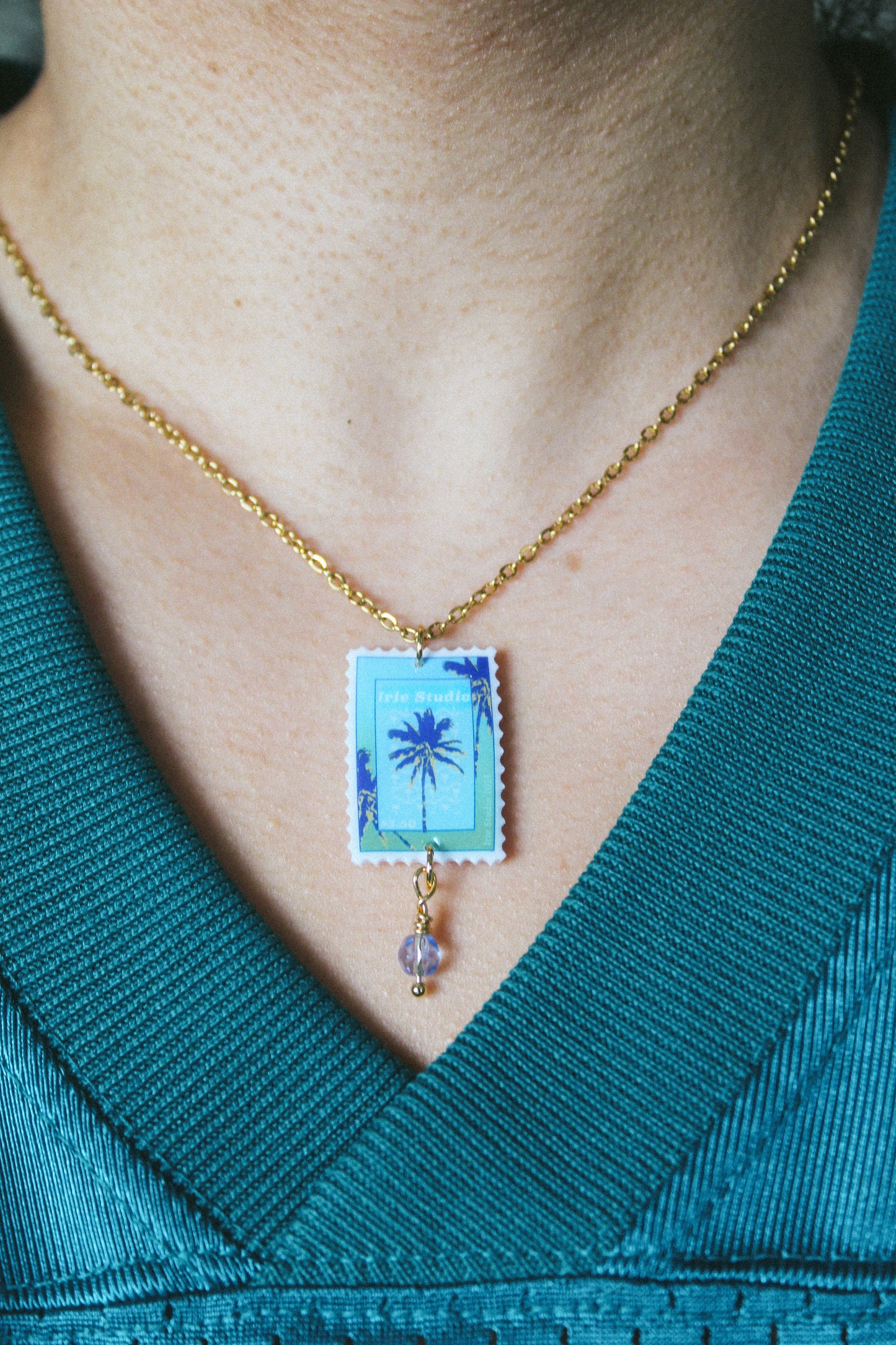 Customisable Palm Tree Stamp Necklace