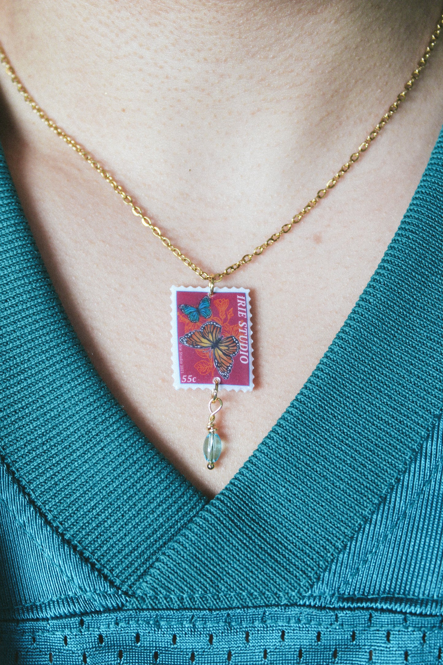 Customisable Butterfly Stamp Necklace