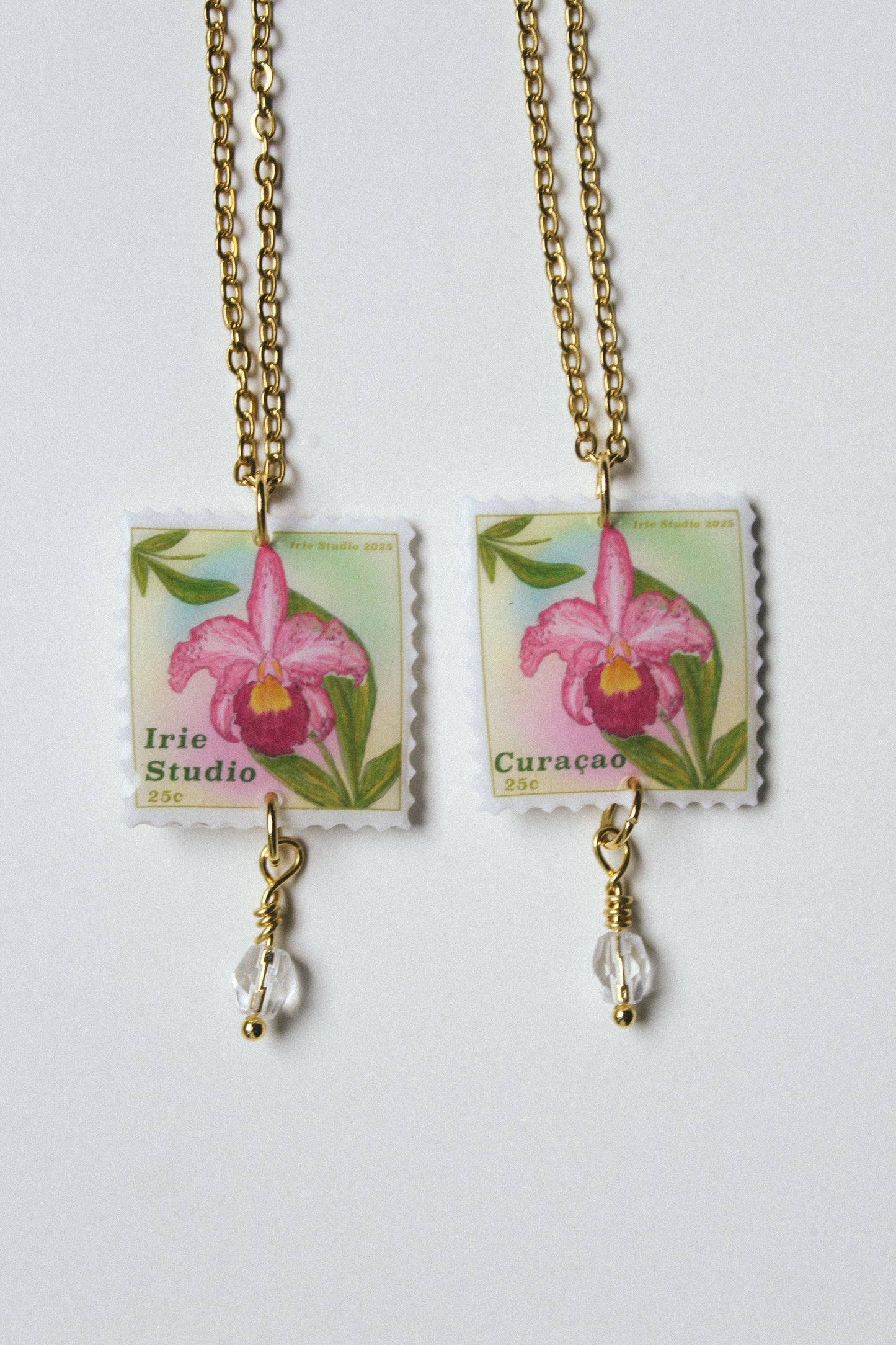 Customisable Orchid Stamp Necklace
