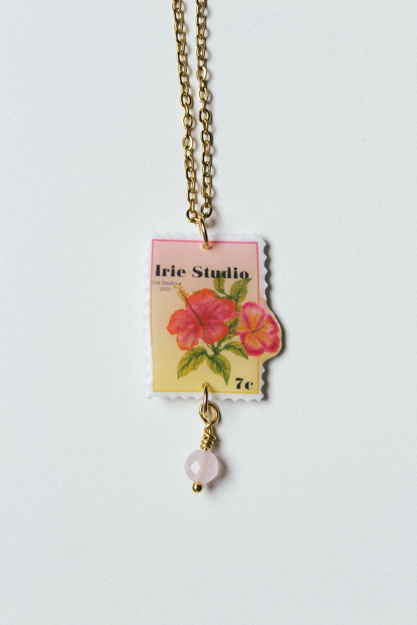 Customisable Hibiscus Stamp Necklace