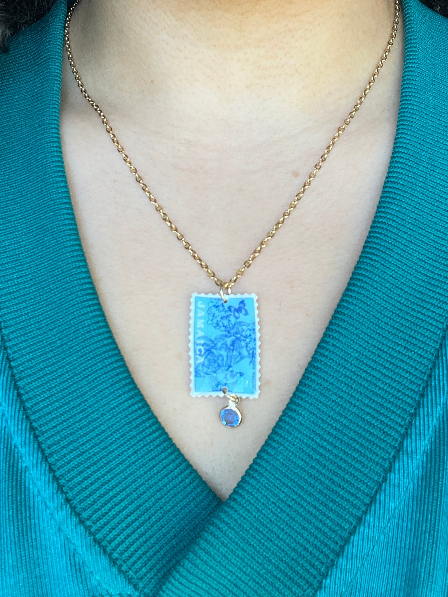 Jamaica Butterfly Stamp Necklace