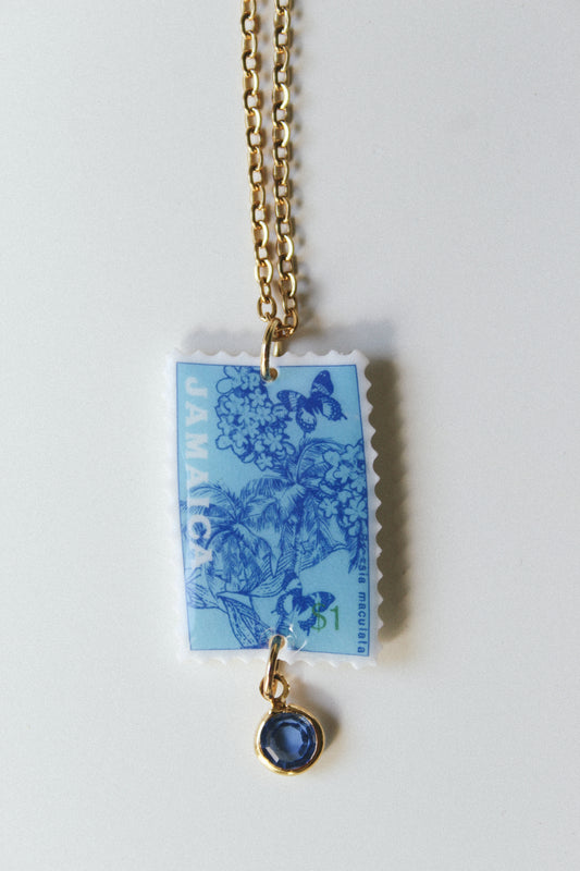 Jamaica Butterfly Stamp Necklace