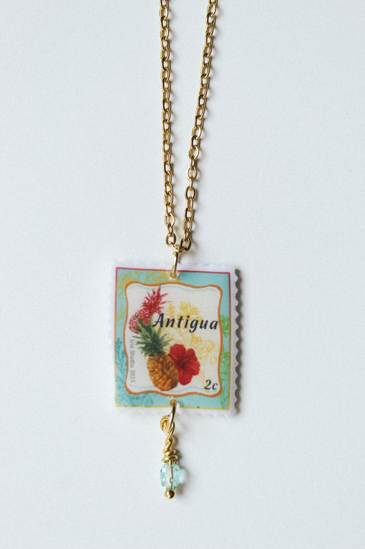 Antigua Pineapple Stamp Necklace
