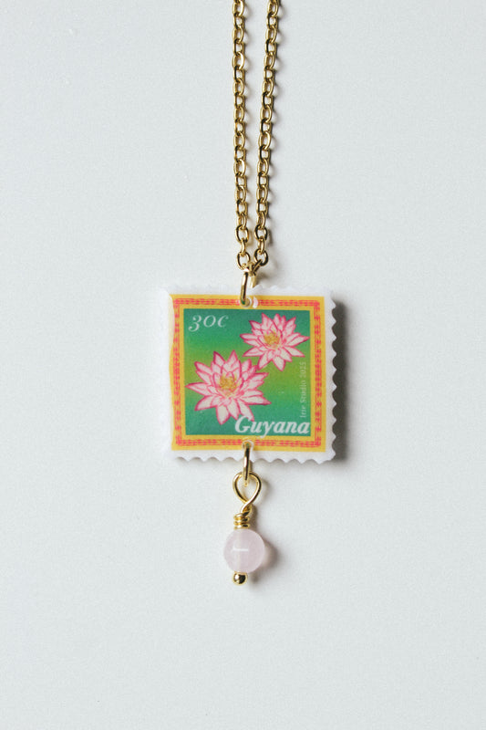 Guyana Flower Stamp Necklace