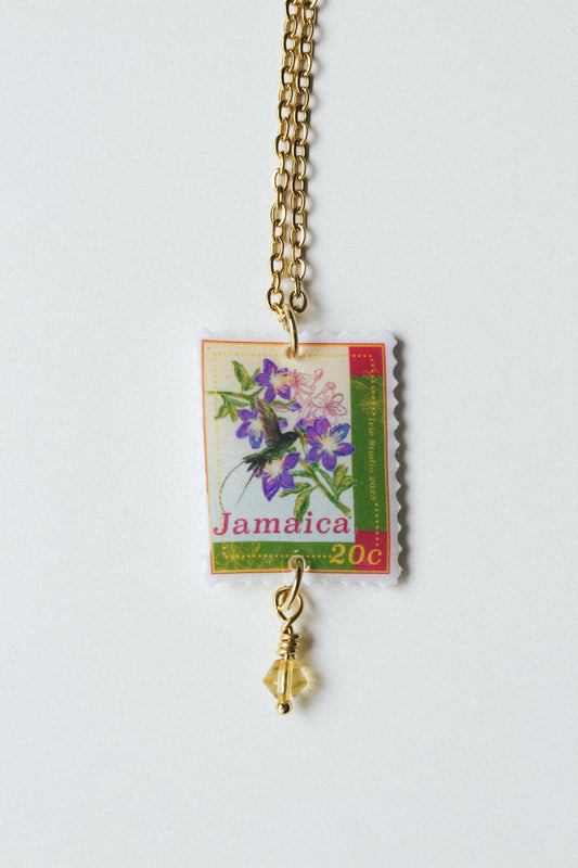 Jamaica Flower Stamp Necklace